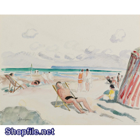 TSD3533 - Tranh sơn dâu mọi người tắm biển